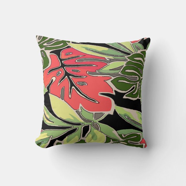 Abstract With Tropical Ivy Cushion (Front)