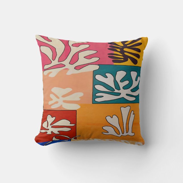 Abstract With Tropical Ivy Flowers Cushion (Front)