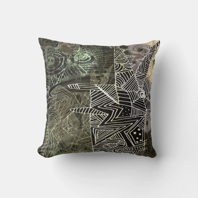 abstract with wolf cushion (Front)