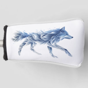 Abstract Wolf Art: Geometric Animal Illustration Golf Head Cover
