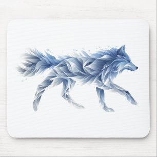 Abstract Wolf Art: Geometric Animal Illustration Mouse Mat