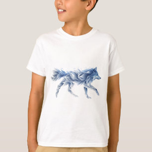 Abstract Wolf Art: Geometric Animal Illustration T-Shirt