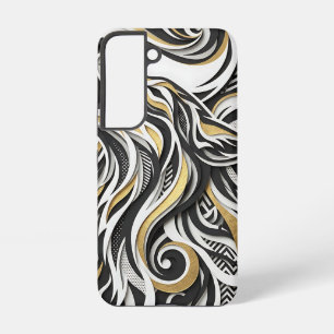 Abstract Wolf Head Silhouette Gold Samsung Cases