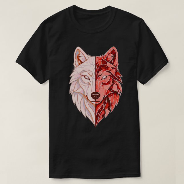 Abstract Wolf Identity | Dual Self Symbolic Modern T-Shirt (Design Front)