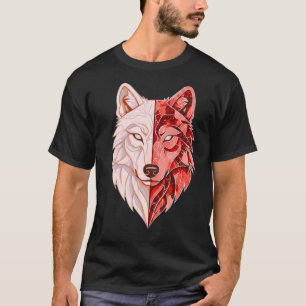 Abstract Wolf Identity   Dual Self Symbolic Modern T-Shirt