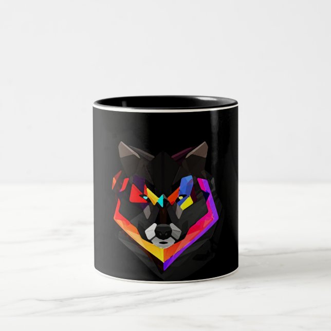 Abstract wolf mug (Center)