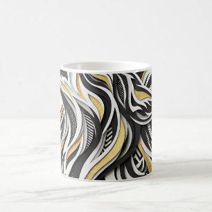 Abstract Wolf Silhouette Gold Coffee Mug
