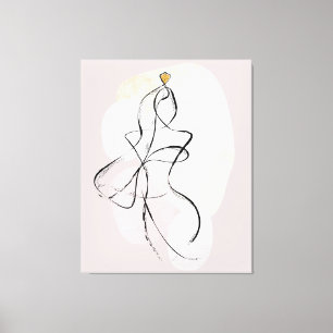 Abstract Woman Art, One Line Sketch  Canvas Print