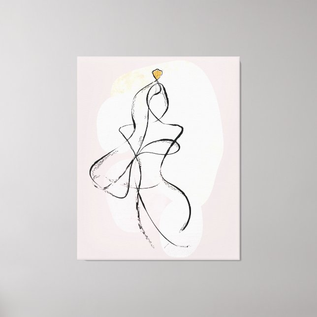 Abstract Woman Art, One Line Sketch  Canvas Print (Front)