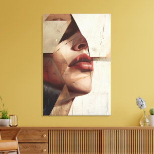 Abstract woman decorative frame canvas print
