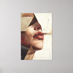 Abstract woman decorative frame canvas print
