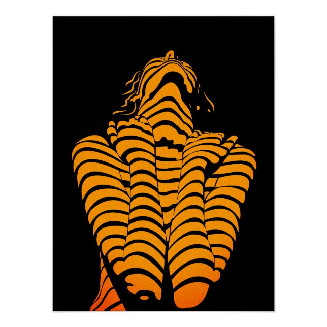Abstract Woman Expressive Modern Silhouette Poster (Front)