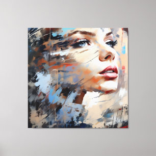Abstract woman face 01 canvas print