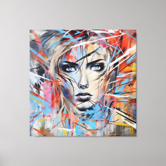 Abstract woman face 03 canvas print