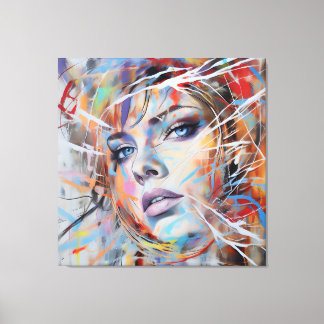Abstract woman face 2 canvas print