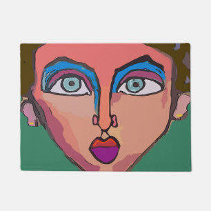 Abstract Woman Face Doormat