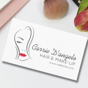 Abstract woman face for hair and make-up business business card