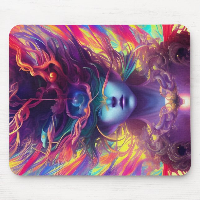 Abstract woman face mouse mat (Front)