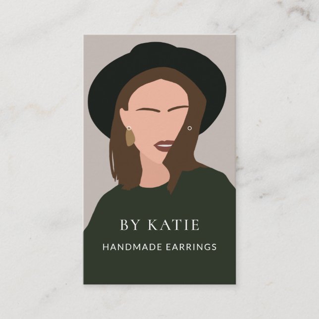 Abstract Woman Jewellery Maker Earring Display Car Business Card (Front)