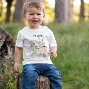 Abstract Woman Line Art, Earthy Tones  Baby T-Shirt