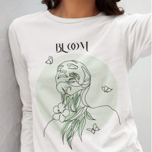 Abstract Woman Line Art, Earthy Tones T-Shirt