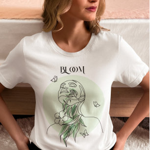 Abstract Woman Line Art, Earthy Tones T-Shirt