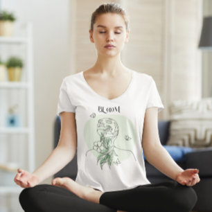 Abstract Woman Line Art, Earthy Tones T-Shirt