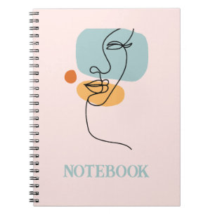 Abstract Woman Line Art Spiral Photo Notebook