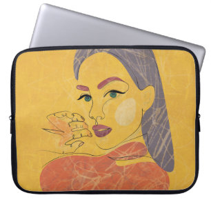 Abstract Woman: Minimalist Line Portrait Laptop Sleeve