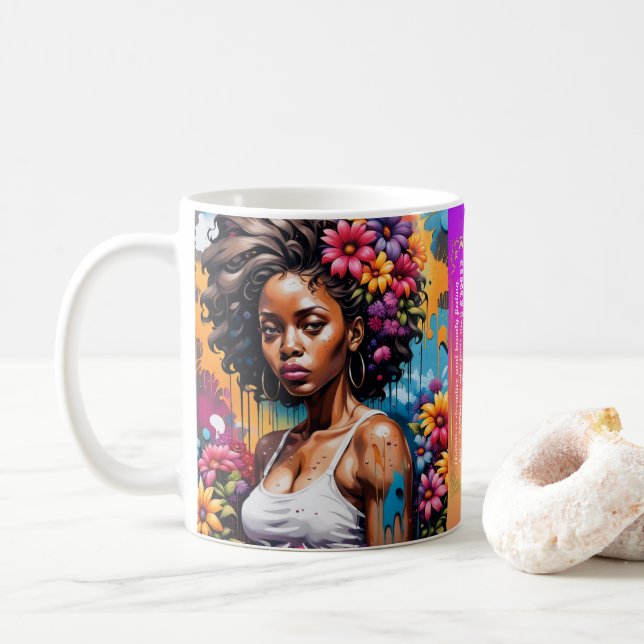 Abstract Woman of Faith Proverbs 31 30 Coffee Mug (With Donut)