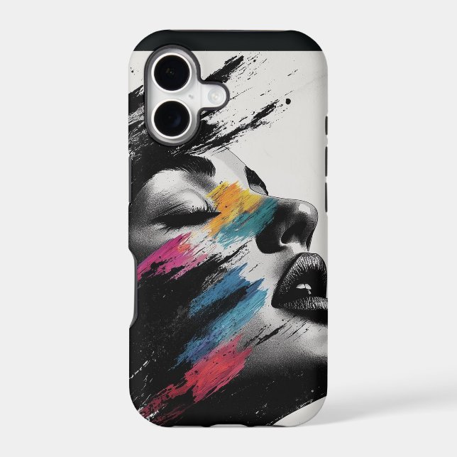 Abstract Woman Portrait Colourful Paint Brush (Back)
