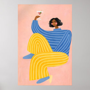 Abstract Woman Poster, Colourful Modern Poster