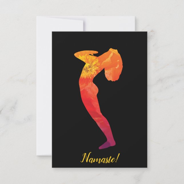 Abstract Woman Practicing Yoga | Customisable Thank You Card (Front)