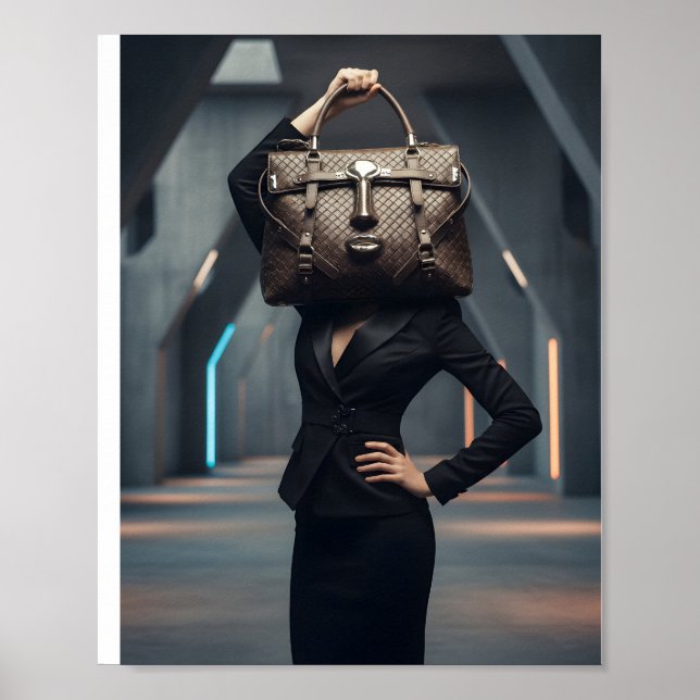 Abstract woman with bag poster (Front)