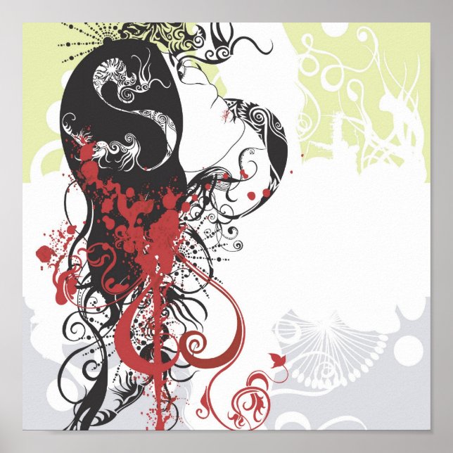 Abstract woman's face Poster (Front)