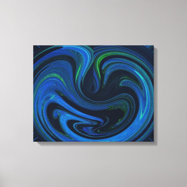 Abstract Womb Of Blue Wrapped Canvas Print (Front)