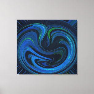 Abstract Womb Of Blue Wrapped Canvas Print