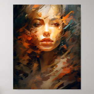 Abstract Women Face Beautiful Female Poster