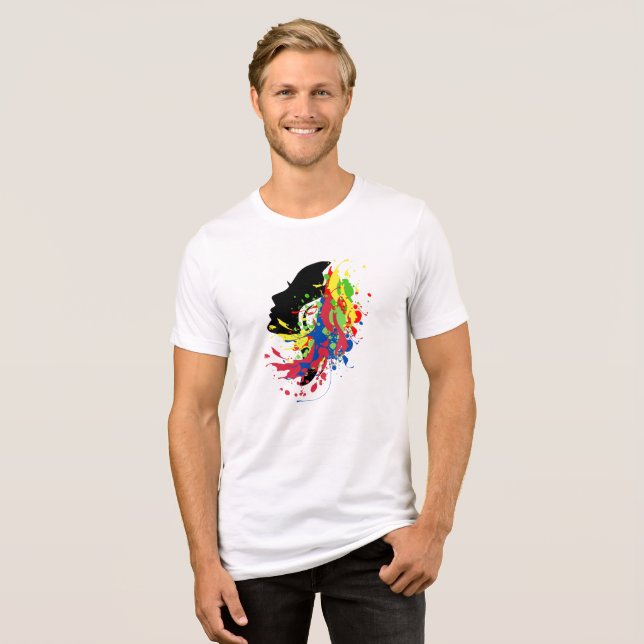 abstract women face Tri-Blend shirt (Front Full)