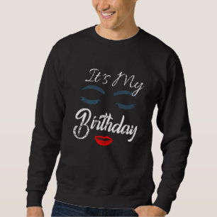 Abstract Women Face With Red Lips Graphic It´s My Sweatshirt