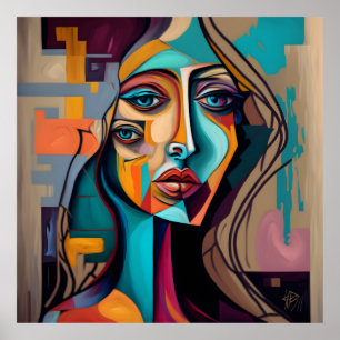Abstract women oil paintings poster