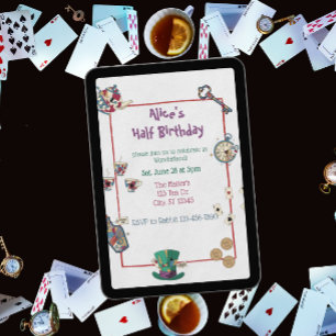 Abstract Wonderland Birthday Invitation