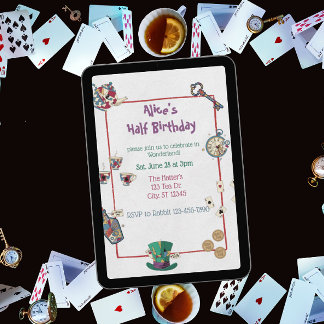 Abstract Wonderland Birthday Invitation