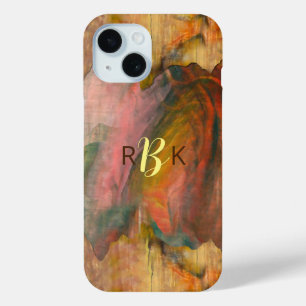 Abstract wood and paint texture iPhone 15 case