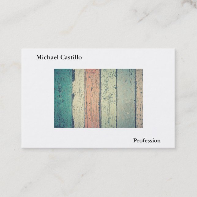 Abstract Wood Black White Minimalist Modern Business Card (Front)