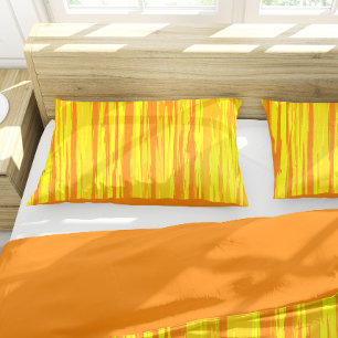 Abstract Wood Texture Orange And Yellow  Pillowcase