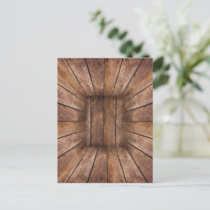 Abstract wooden cube postcard