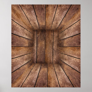 Abstract wooden cube poster