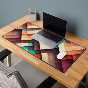 Abstract Wooden Weave Desk Mat