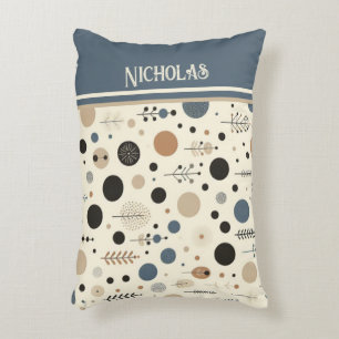 Abstract Woodland Custom Name Decorative Cushion